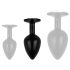 Easytoys Anal Collection - metallinen anustappi kivellä - M (musta)