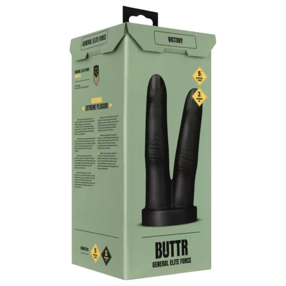 BUTTR Victory - kaksipuolinen anaalidildo - musta