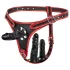 Easytoys - strap-on alushousut kolmella dildolla - musta