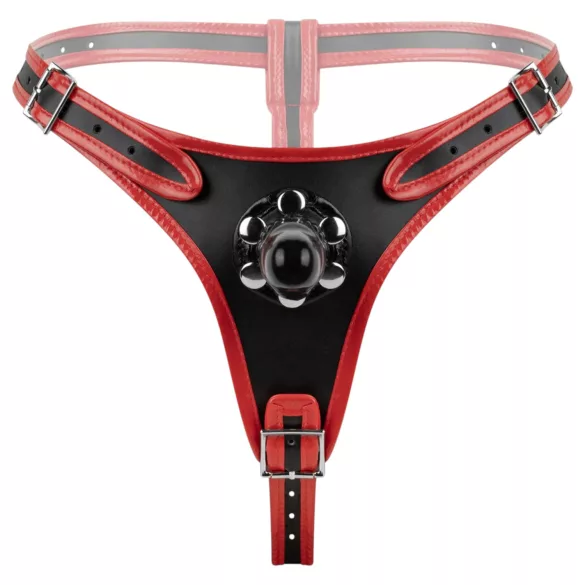 Easytoys - strap-on alushousut kolmella dildolla - musta