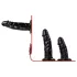Easytoys - strap-on alushousut kolmella dildolla - musta