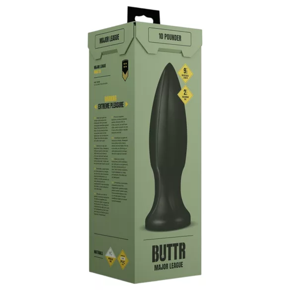 BUTTR Huge Explosive II - jättisuuri anustappi (musta) - 29 cm