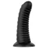 BUTTR Double Ribbed - jättiröyhelöinen anustappi (musta) - 26 cm