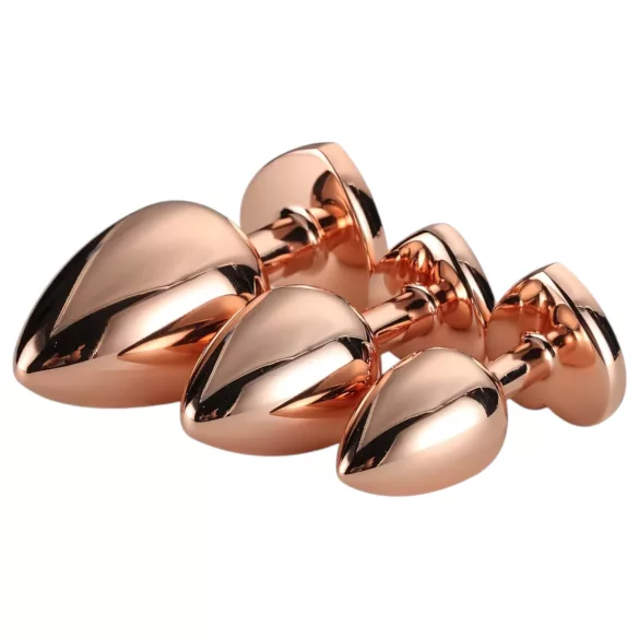 Gleaming Love - anaalitappi setti sydänkoriste rosegold 3 kpl