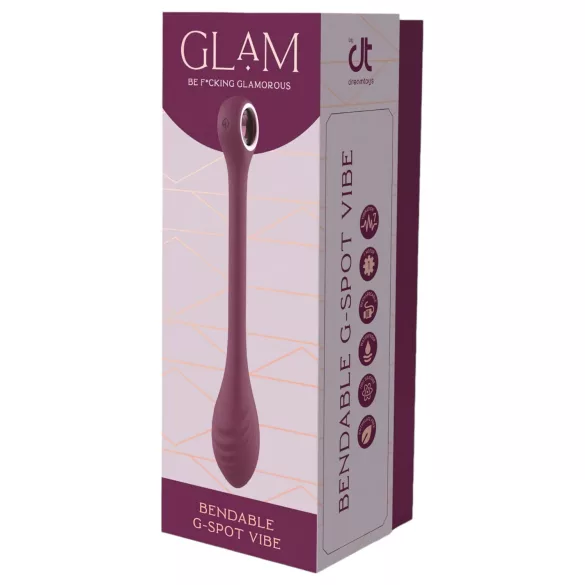 Glam - ladattava, vedenkestävä muokattava G-piste vibraattori (lila)