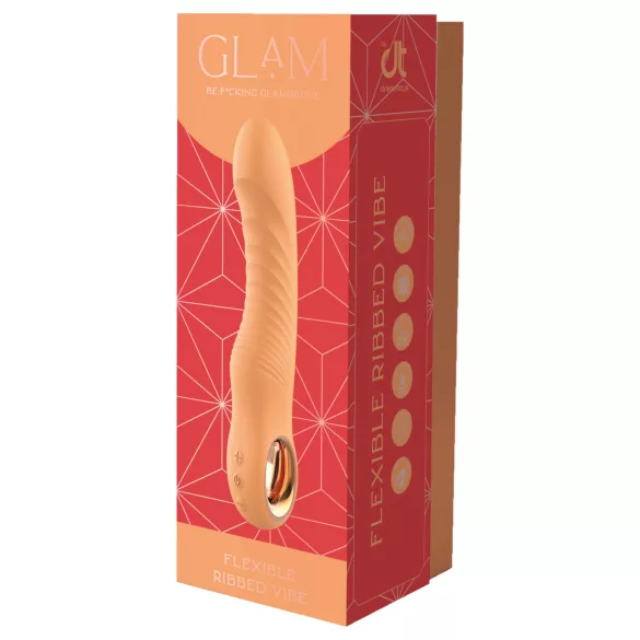Glam - taipuisa uritettu vibraattori (persikanvärinen)