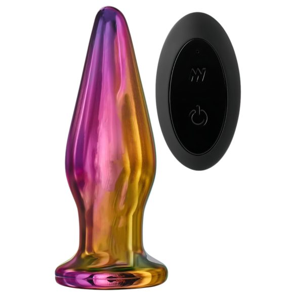 Glamour Glass - huippumuotoiltu, radion ohjaama lasinen anaalivibraattori (värikäs)