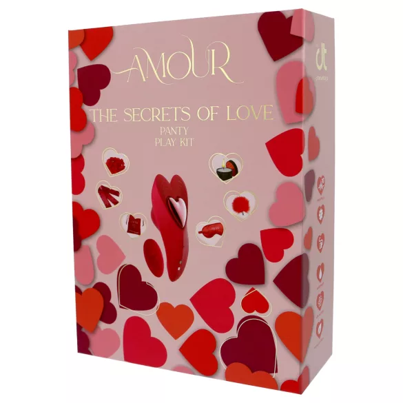 Dreamtoys Amour - puettava pikkuhousuvibraattorisetti (punainen)