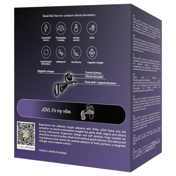 Snail Vibe Jovi - penisrengas ja parivibraattori - musta