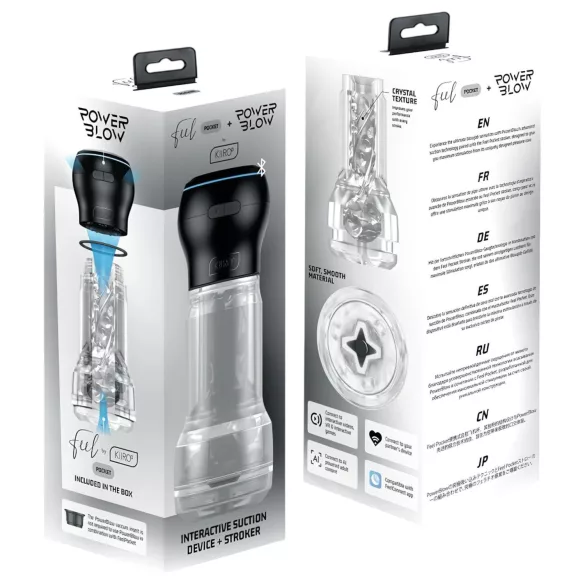 Kiiroo Feel Pocket & PowerBlow - interaktiivinen masturbaattori (läpinäkyvä)
