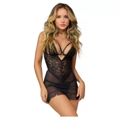 Zôf Eve - läpikuultava pitsibabydoll tangalla (musta)