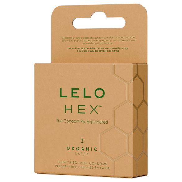 LELO Hex Organic - kondomi - lateksi - 3 kpl