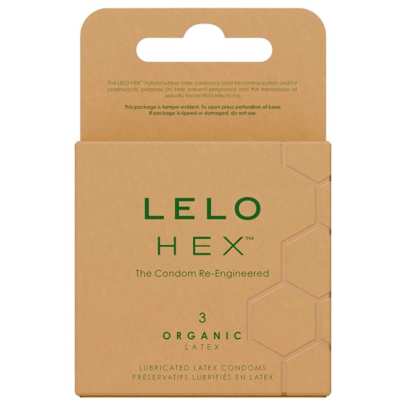LELO Hex Organic - kondomi - lateksi - 3 kpl