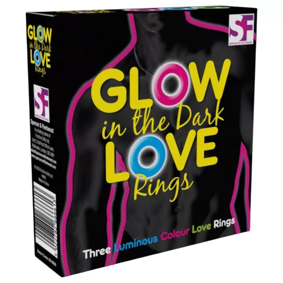 Love Rings - pimeässä hohtava penisrenkaiden setti (3 kpl)
