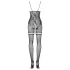 Obsessive F213 - verkkobodysuit kukkakuvio - musta S-L
