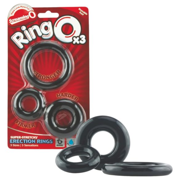 Screaming O - silikoninen penisrengassetti (3 kpl)