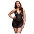 Baci - plus size nyakaketju babydoll pitsi - musta XL-XXL