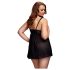 BACI Plus Size - Avoin pilkullinen babydoll - musta (XL-XXL)
