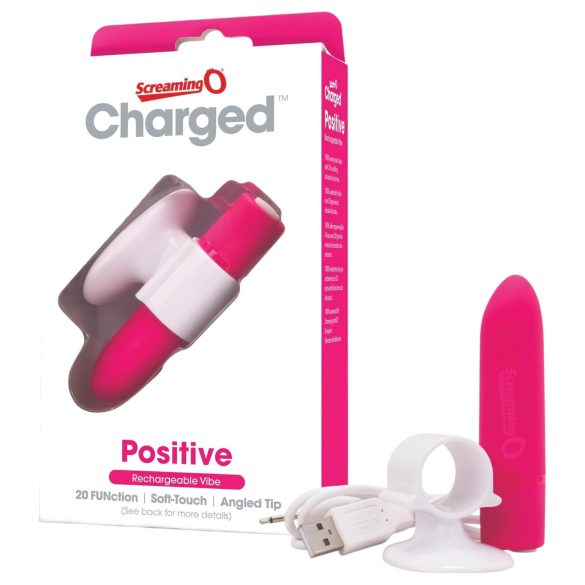 Screaming O Positive - ladattava supersuosittu sauvavibraattori (pinkki)