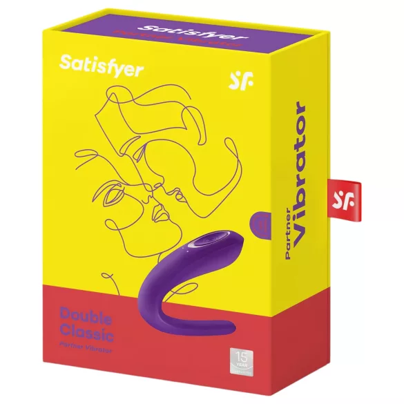 Satisfyer Double Classic - vedenpitävä, ladattava parivibraattori (lila)