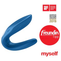   Satisfyer Double Whale - parivibraattori kahdella moottorilla - sininen