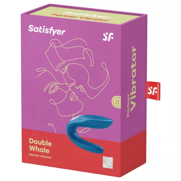 Satisfyer Double Whale - parivibraattori kahdella moottorilla - sininen