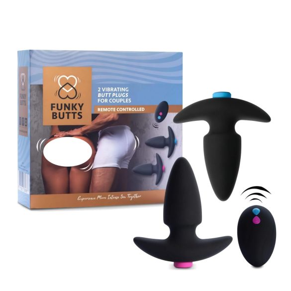 FEELZTOYS Funkybutts - ladattava langaton anaalivibraattorisetti (musta)