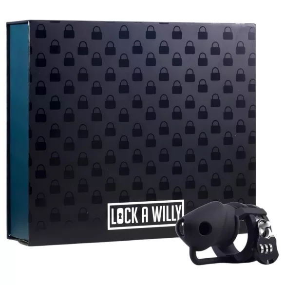 LOCK A WILLY - penisketju silikoninen lukolla - musta