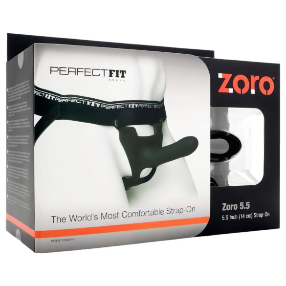 Perfect Fit ZORO 5.5 - kiinnitettävä dildo (14 cm) - musta