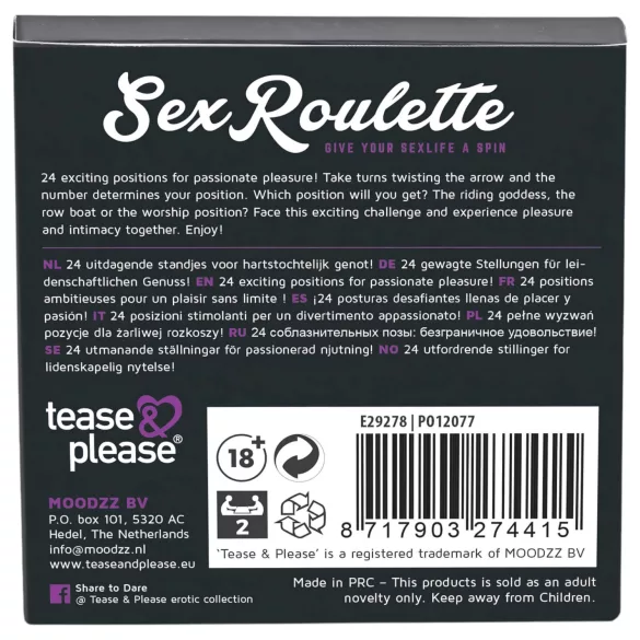 Sex Roulette Kama Sutra - seksipeli (10 kielellä)