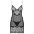 Obsessive - babydoll ja stringit - pitsi - musta