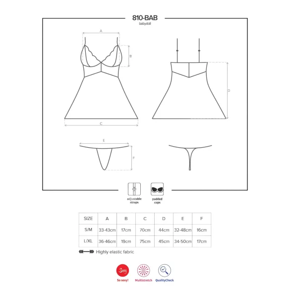 Obsessive - babydoll ja stringit - pitsi - valkoinen