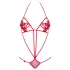 Obsessive Luiza - pitsibody olkaimilla - punainen S/M