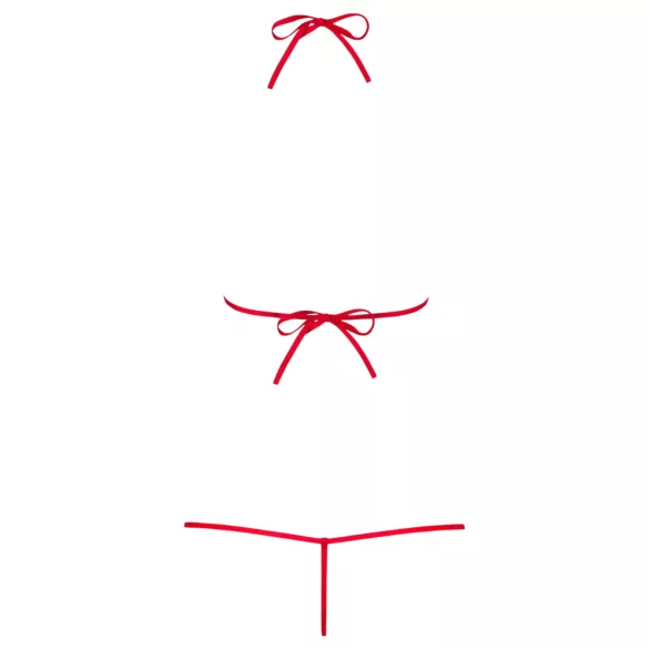 Obsessive Luiza - pitsibody olkaimilla - punainen S/M
