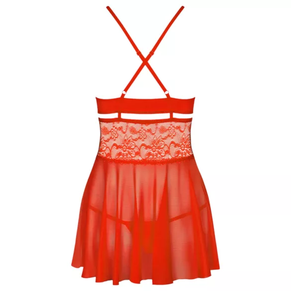 Obsessive - babydoll ja stringit - pitsi - punainen