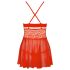 Obsessive 838-BAB-3 - viehättävä pitsibabydoll ja stringit (punainen) - XXL
