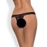 Obsessive Miamor - jalokivin koristeltu avoin pitsistringit (musta) - L/XL