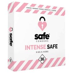SAFE Intense Safe - kondomi - nysty- ja raitapinta - 36 kpl