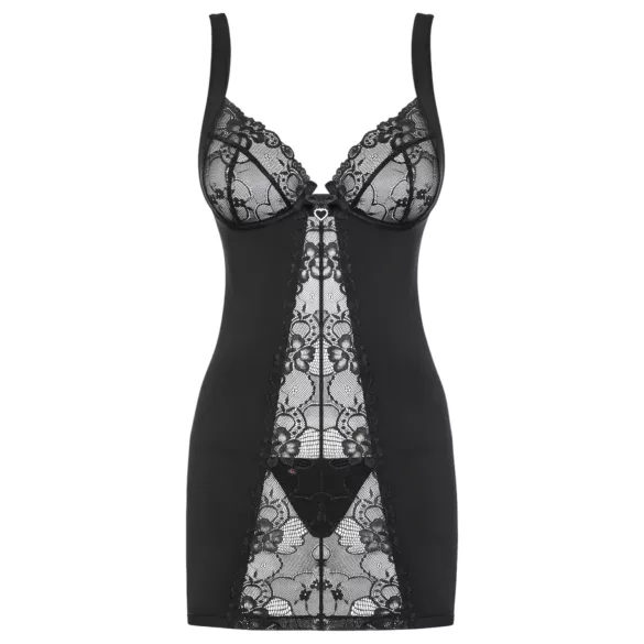 Obsessive Heartina - babydoll ja stringit - musta