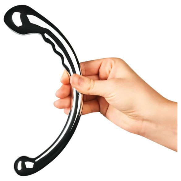 Le Wand - kaksipäinen dildō - ruostumaton teräs - hopea