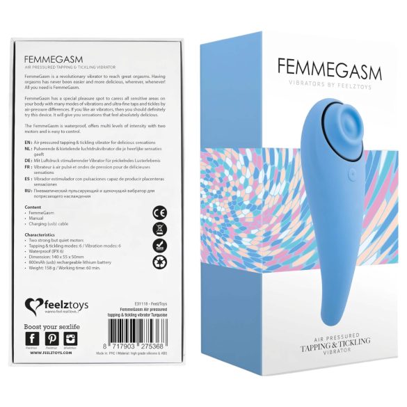FEELZTOYS Femmegasm - ladattava 2-in-1 klitorisvibraattori (sininen)