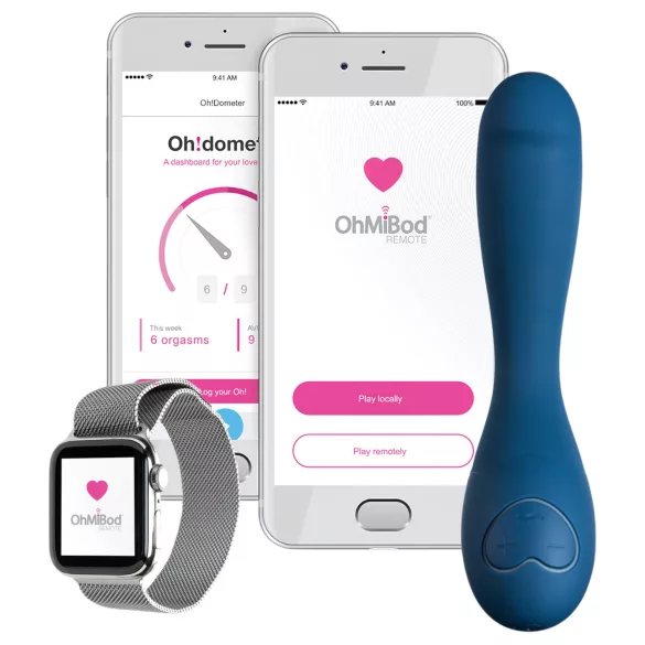 OhMiBod Bluemotion Nex 2 - Sovelluksella ohjattava G-pistevibraattori (sininen)