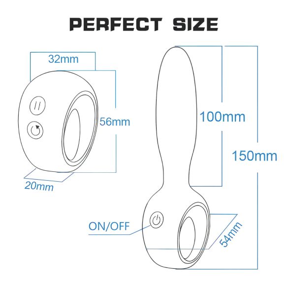 Aixiasia Dylon-Remote - ladattava anaalivibraattori kaukosäätimellä - musta