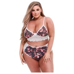   Baci Plus Size - kukkakuvioitu pitsinen rintaliivisetti - iso koko