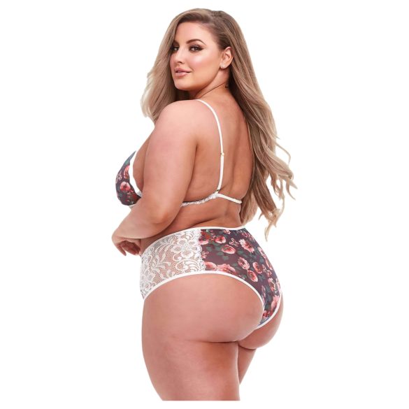 Baci Plus Size - kukkakuvioitu pitsinen rintaliivisetti - iso koko