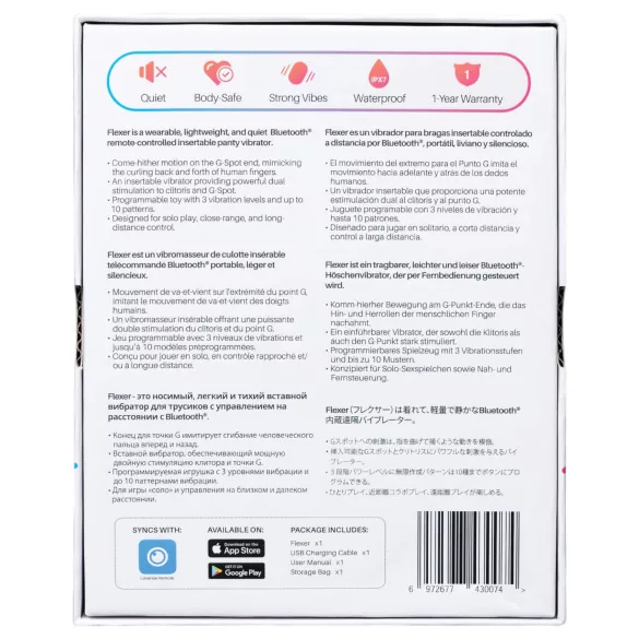 LOVENSE Flexer Panty - ladattava 2‑in‑1 vibraattori (vaaleanpunainen)