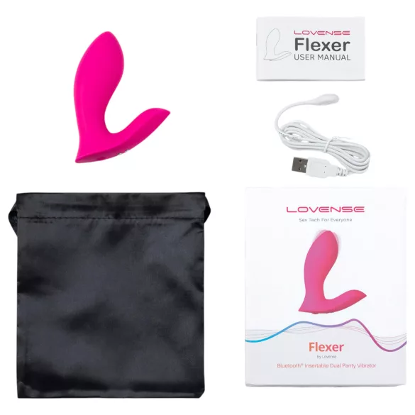 LOVENSE Flexer Panty - ladattava 2‑in‑1 vibraattori (vaaleanpunainen)