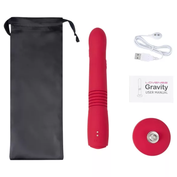 LOVENSE Gravity - ladattava, työntävä vibraattori (punainen)