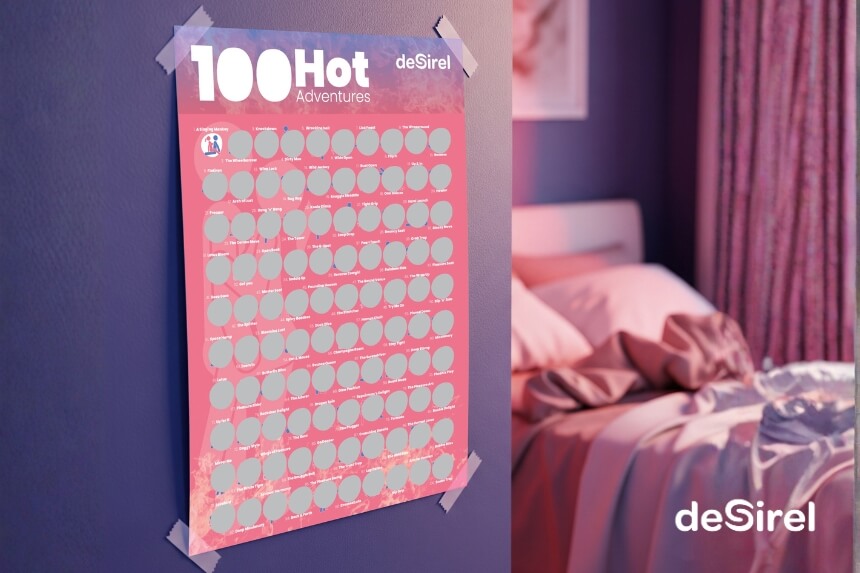 Desirel - 100 Sexy Positions Scratch-Off Poster | Desirel.fi Sex Shop